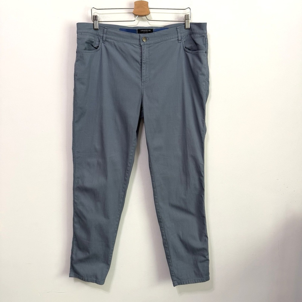 Lafayette 148 New York Mercer Pant Size 16 38x29 Ankle Chino Mid Rise Slate Blue
